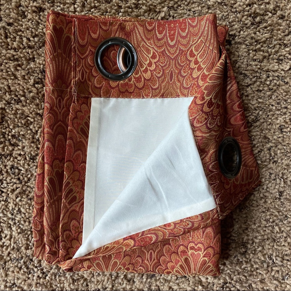 Set of (2) PIER 1 Sunset Plume Curtain Panels - Picture 3 of 4